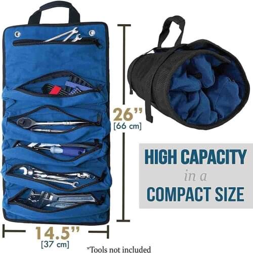 Wearproof Oxford Cloth Toolkit Multifunction Roll Tool Bag Hardware Repair Kit For Electricians Mechanics Portable Pouch Bags