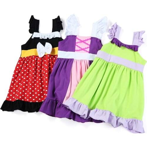 Summer Sleeveless Knit Cotton Boutique Party Dress Children Cosplay Baby Girls Princess Dresses