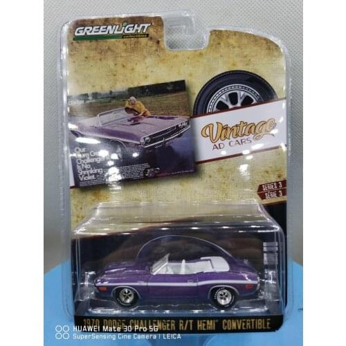 GREENLIGHT 1:64 Vintage AD cars 1970 Dodge Challenger R/T convertible Limited collection metal die-casting car models