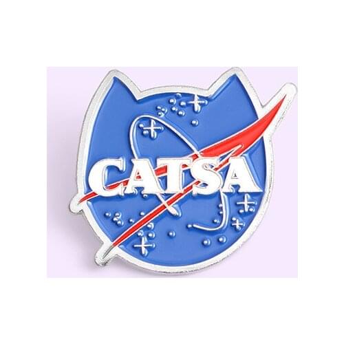 Cartoon Cat Planet Metal Enamel Brooch Fashion Creative Animal Badge Pin Trendy Lapel Backpack Jewelry Accessories Gift For Kids