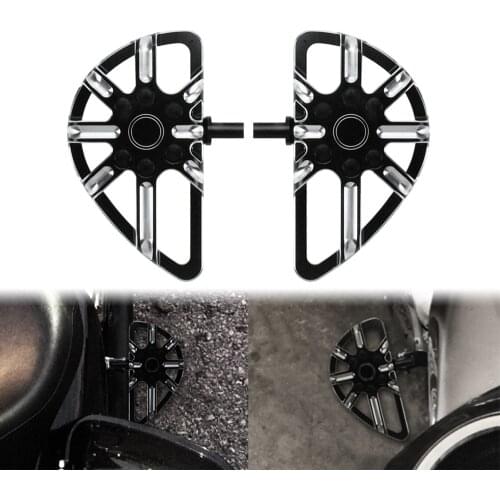 Motorcycle CNC Rear Passenger Foot Pegs Footrest Aluminum Black Passenger Pedal for Harley FLST FLSTF FLSTN 1986-up