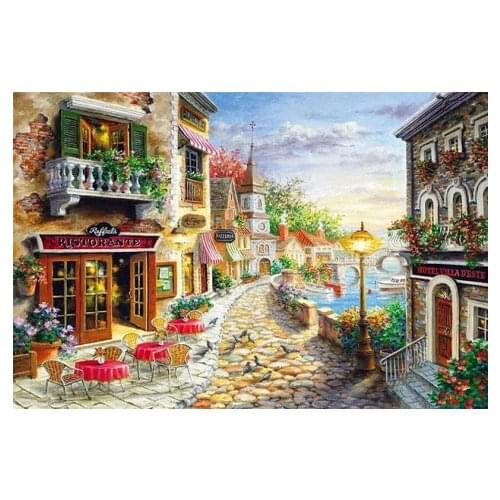 A11332 11CT/14CT/18CT/25CT/28CT oil street patterns Counted Cross Stitch DIY Cross Stitch Kits Embroidery Needlework Sets