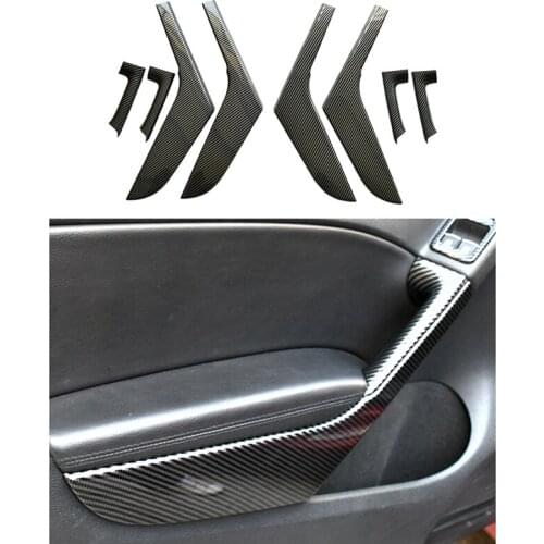 Car Stickers ABS Carbon Fiber Grain Interior Door Armrest Decoration Cover for Golf 6 MK6 2009-2013
