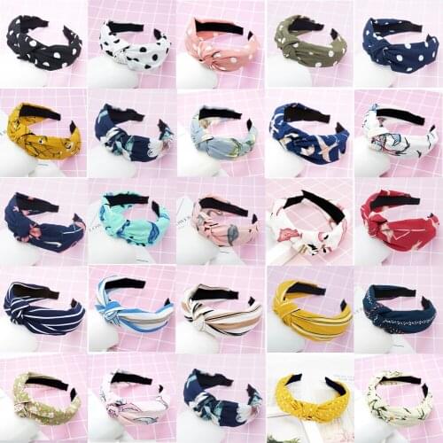 Top Knot Hair Bow Headband Elastic Hairband Hair Accessories for Women Flower Headband Hair Band for Girls