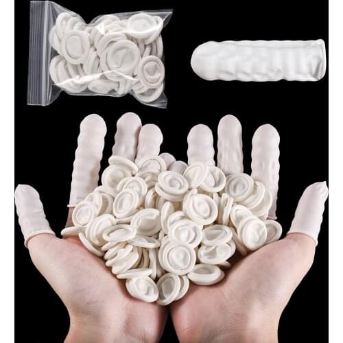 50/100Pcs White Disposable Anti Static Rubber Latex Finger Cots DIY Silicone UV Resin Glue Molds Epoxy Making Tool Accessories