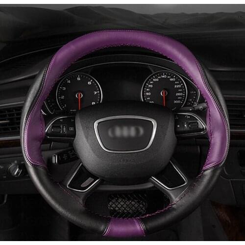 Sewing braiding cover on steering wheel of Leather of steering set tecnologia for bmw audi seat leon lada prior vesta kia rio 3