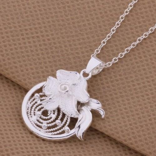 Wholesale High quality silver plated Fashion jewelry chains necklace pendant WN-176