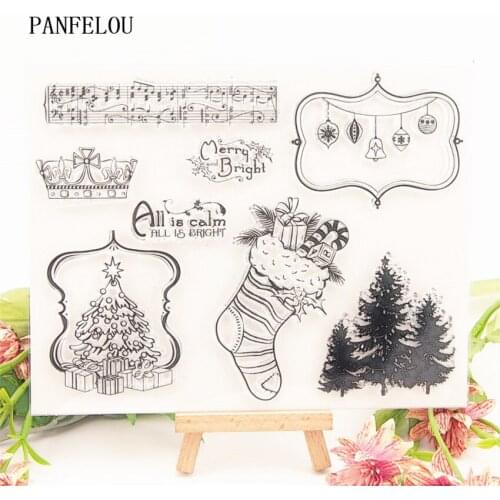 PANFELOU Easter stockings Transparent Silicone Rubber Clear Stamps cartoon Scrapbooking/DIY New year 20.5x16 album