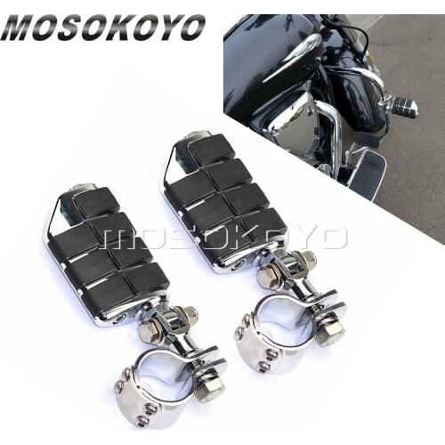 2pcs Motorcycle Footpegs Footrests 1-1/2" & 1-1/4" & 1-1/8" Clamp Mount For Suzuki Yamaha Honda 750 VTX 1300/1800 Foot Pegs Rest