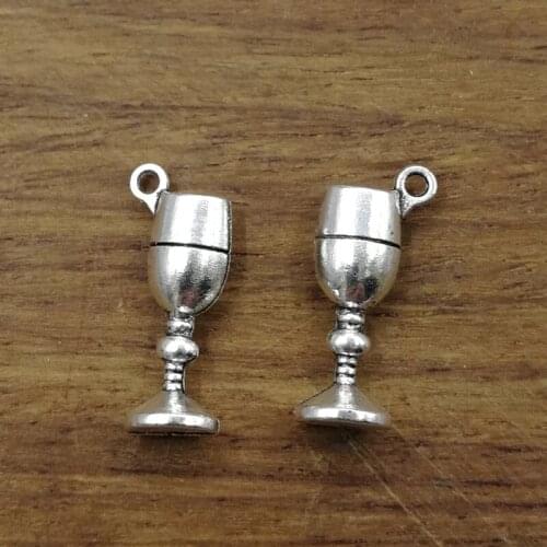 10pcs Charms wine glasses 20*6*4.5mm Tibetan Silver Plated Pendants Antique Jewelry Making DIY Handmade Craft