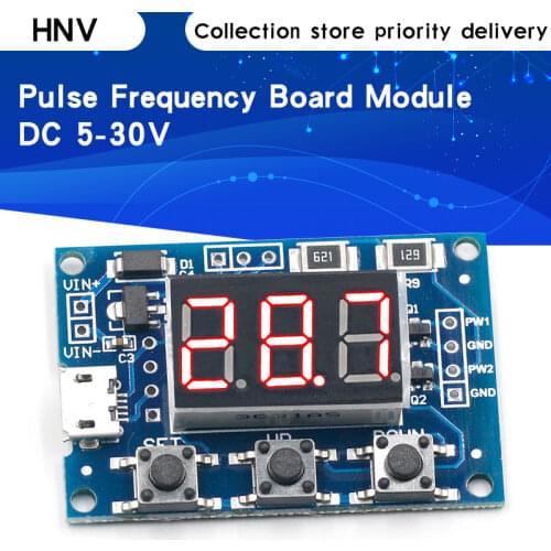 DC 5-30V Micro USB 5V Power Independent PWM Generator 2 Channel Dual Way Digital LED Duty Cycle Pulse Frequency Board Module