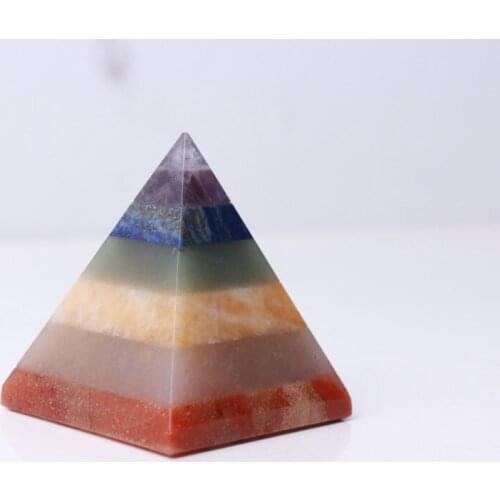 Beautiful Chakra Multi-Stone Reiki Pyramid Healing Spiritual Gemstones Energy Generator