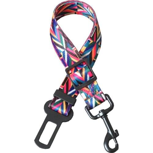 Rainbow Soft Adjustable Pet Car Safety Seat Belt Dog Collar Leads for Small Medium Puppy Walking Rope Pet Products