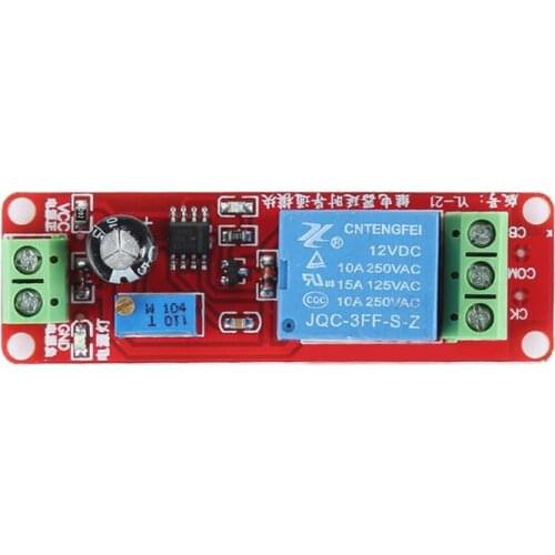 DC 12V Delay Relay Shield NE555 Timer Switch Board Adjustable Module 0~10 Seconds Oscillator With Input Power Indicator