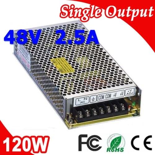 S-120-48 120W Mean well LED Switching Power Supply 48V 2.5A Transformer from 110V 220V AC to DC Output