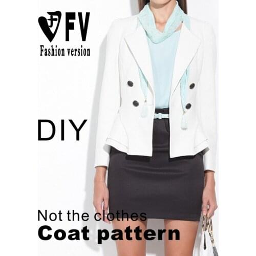 DIY hand-sewing design drawing classic womens small suit jacket 1:1 clothing pattern BWT-16