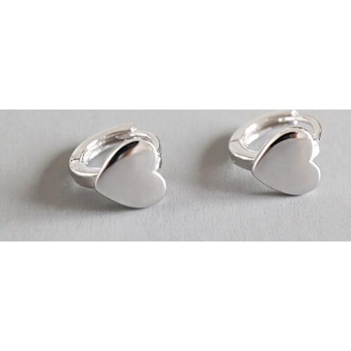 Love Heart Earrings S925 Silver Color Earrings Personality Wild Temperament Female Student Women Silver Color Jewelry