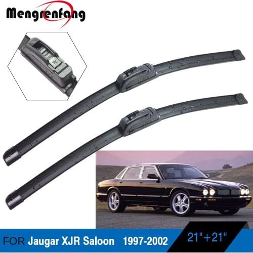 For Jaugar XJR Saloon Car Front Windscreen Wiper Blades Soft Rubber Wiper J Hook Arms 1997 1998 1999 2000 2001 2002