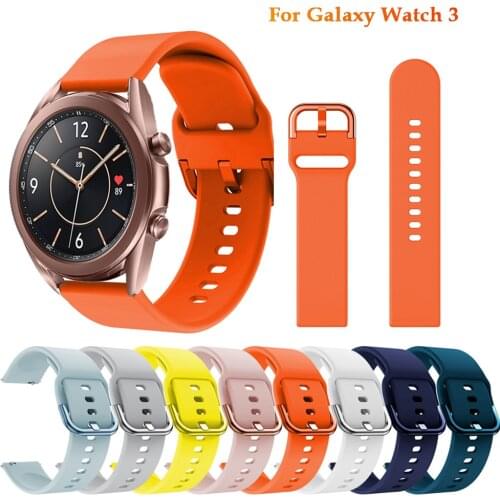 Silicone Band For Galaxy Watch 3 45mm 41mm Bands 22mm Soft Silicone Sport Replacement Strap Compatible With Galaxy Watch 3 45mm