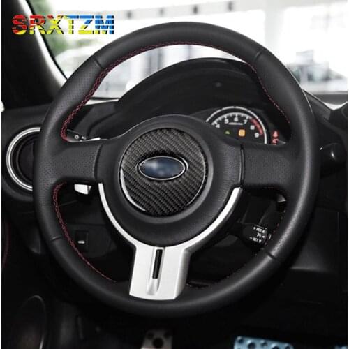 SRXTZM Carbon Fiber Car Interior Steering Wheel Sticker Car Styling Accessories For Subaru BRZ 2013 2014 2015 2016 2017