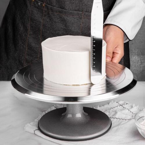 12inch Turntable Cake Decoration Accessories Set Silicone Pastry Bag Piping Cream Rotating Pastry Spatula Scraper Cake Tools