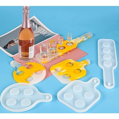 Wine Glass Tray Silicone Mold DIY Resin Epoxy Casting Wine Beer Rack Silicone Mirror Mold for Wine Glass Display Home Decoration
