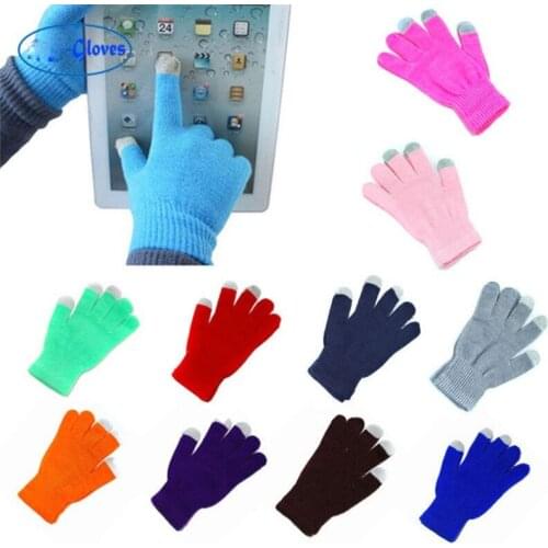Winter Gloves Women Men Unisex Knit Warm Mittens Call Talking &Touch Screen Gloves Mobile Phone Pad Full Finger Hands Warmer