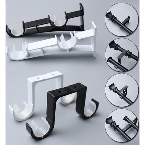 1Pc Aluminium Alloy Roman Rod Curtain Rod Brackets Hang Wall Durable Base Fixed Holder Home Curtain Decoration Accessories