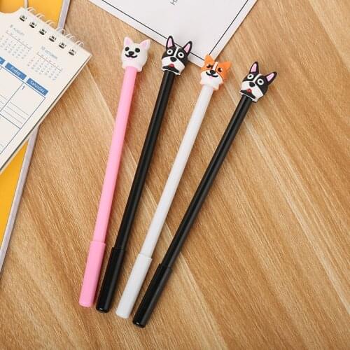 1 PCs Cartoon Silicone Kawaii Fox Head Neutral Pen Creative Learning Stationery Fresh Animal Styling Cute Student Fountain Pens