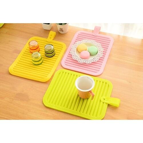 1PC Non-Slip Heat Resistant Mat Coaster Cushion Silicone Placemat Pot Holder Drying Table Mat 30x22cm LB 271
