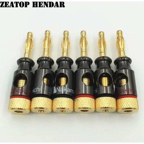 10Pcs Nakamichi 4mm Banana Plug Spiral Type 24K Gold Screw Stereo Speaker Audio Copper Terminal Adapter Electronic Connector