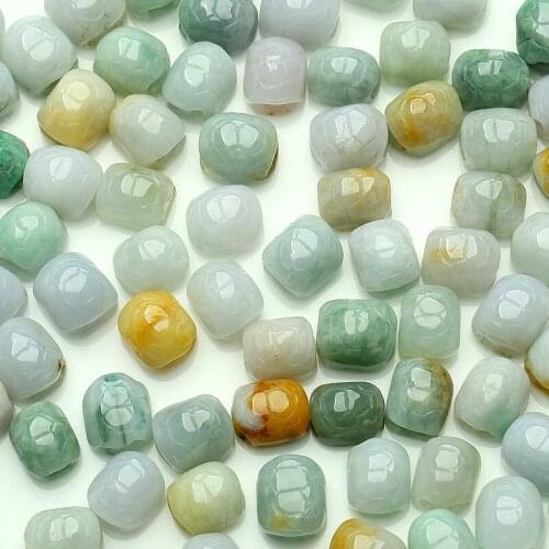 10 pcs Natural jade a cargo jade three small parts of tortoise shell inlaid jade jewelry accessories woven DIY
