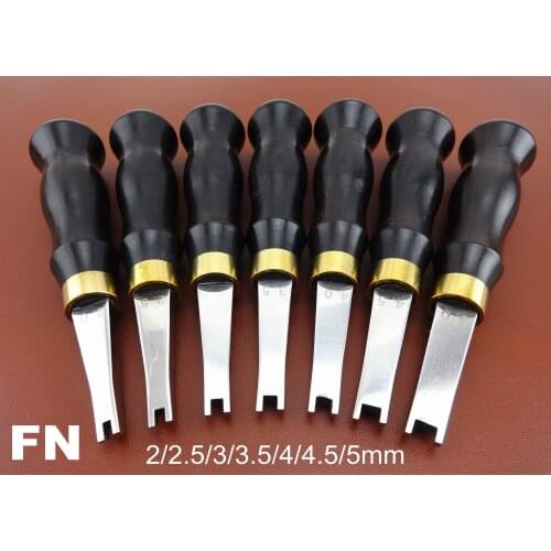 8pcs Leather Craft FN Type Press Groove Line Creaser Edger Decorate Tool Set 2/2.5/3/3.5/4/4.5/5mm Sewing Stitching Carving Awl