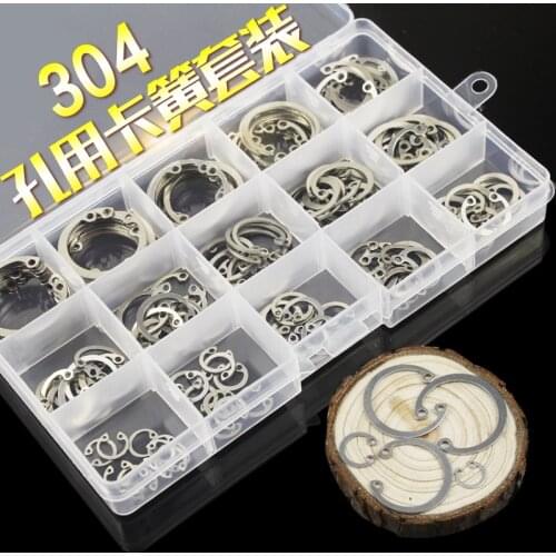 Free shipping 150PCS Set 304 stainless steel hole with a circlip card spring C type retainer GB893 retaining ring 9 to 28