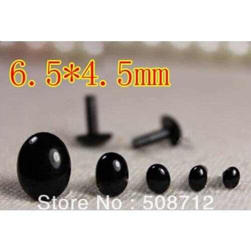 Free shipping!!!!200pairs 6.5mm*4.5mm Oval Safety Toy or Doll Eyes or Noses