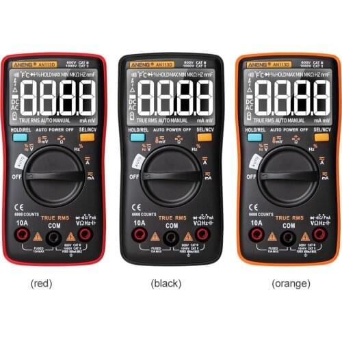 ANENG AN113D Digital Multimeter 6000 counts electrical meter transistor tester Auto Rang AC/DC voltage process calibrator