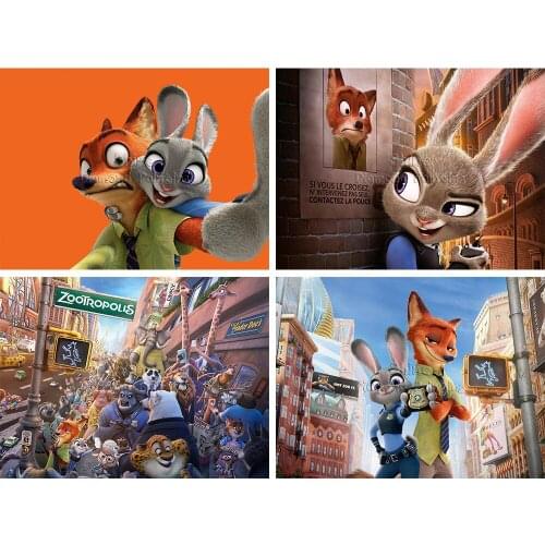 Disney 5D Diamond Painting New Arrivals Zootropolis Cartoon Animal Fox and Rabbit Full Drill Art Set DIY Mosaic Kits Home Decor