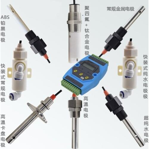 EC or T-D-S conductivity electrode sensor platinum black online transmitter 0.1/1.0 /10.0 PH meter