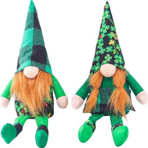 St.Patricks Day Tomte Gnome Faceless Doll with Long Legs Decor A lucky dwarf guard their homes brings good luck PP cotton filler