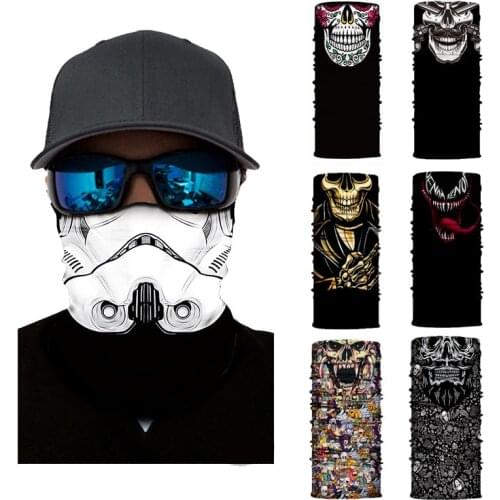 3D Print Seamless Tube Scarf Men Neck Warmer Gaiter Face Shield Women Balaclava Bandanas Cycling Hiking Halloween Headband Mask