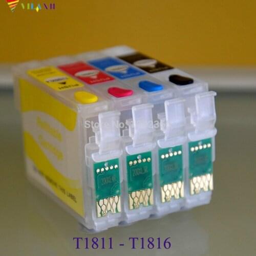 Vilaxh T1811 - T1814 Refillable ink cartridge for epson XP412 XP225 XP102 XP202 XP302 XP312 XP402 XP205 XP305 XP405 XP215 XP415