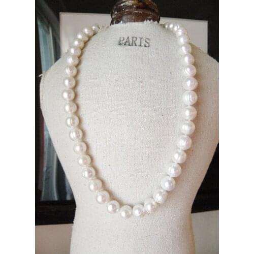 FASHION 18" 11-10 MM SOUTH SEA NATURAL White PEARL NECKLACE