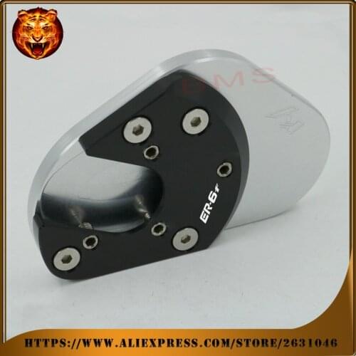 Motorcycle CNC Side Kickstand Stand Extension Support Plate High Quality For KAWASAKI ER-6F 2009-2016 Free Shipping logo