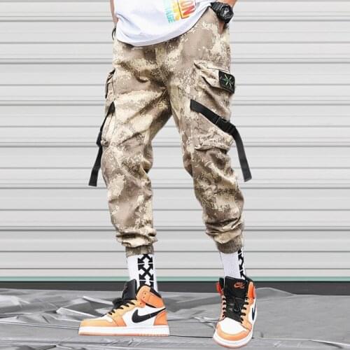 Mens Fashion 2021 Camouflage Cargo Pants Streetwear Men Trip Casual Jogging Pants Men Plus Size Elastic Waist Tactical Trousers