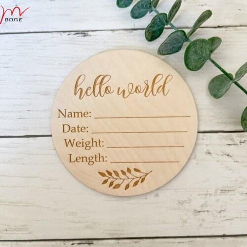 Set of 20 Hello World Stats Sign Newborn Announcement