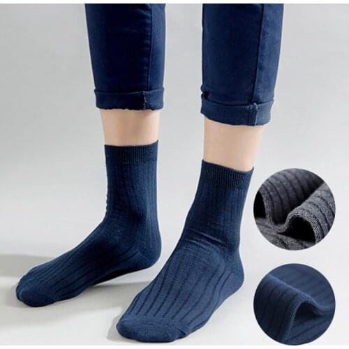 New Cotton Socks Men Mid Socks Business Breathable Autumn Solid Socks For Male High Quality Casual Cool Black White Grey Socks