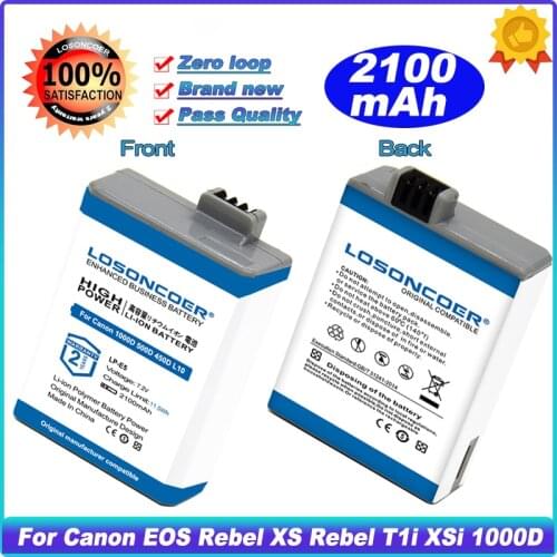 New Battery 2100mAh LP-E5 LPE5 LP E5 Battery For Canon EOS EOS Rebel XS, Rebel T1i, Rebel XSi, 1000D, 500D,450D, L10 Kiss X2
