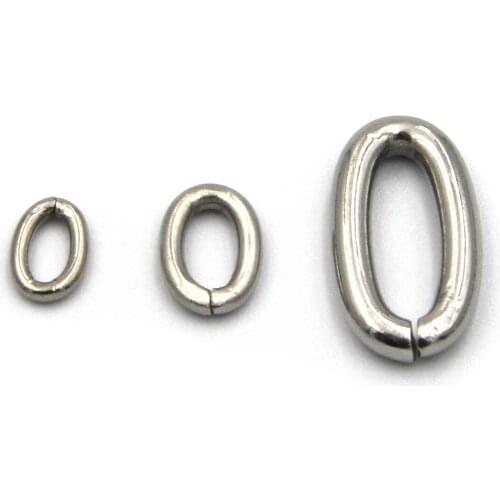 Oval Jump Ring Shiny Stainless Neckalce Bracelet Connect Ring 10pcs/Set