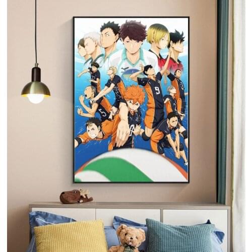 Anime Poster Volleyball Boy Canvas Painting Haikyuu Japanese Style Cartoon Poster Wall Art Pictures For Living Room Cuadros