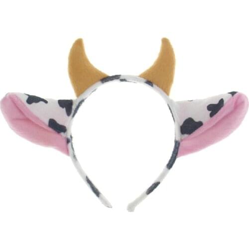 Animal Cartoon Cow Cosplay Headband Bow Tie Tail Paws 4 Sets Easter Festival Children Hair Accessories Fascinator Headdress